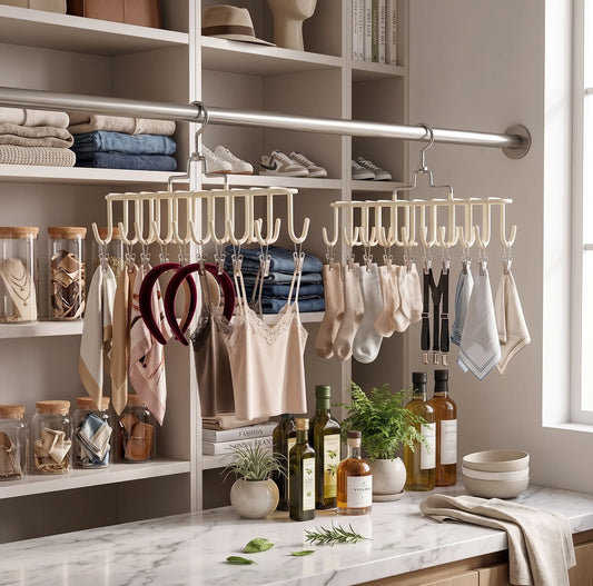 Multi-Hook Space-Saving Closet Organizer Hanger for Bras, Camisoles, Tank Tops & Accessories